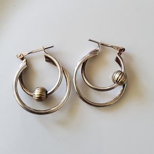 Sterling silver double hoop earrings
